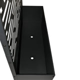 Black Freestanding Metal Privacy Screen Room Divider with Flower Box