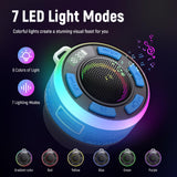 IPX7 Waterproof Shower Bluetooth Speaker, Portable Small Speaker with Suction Cup and Time Display, Loud Crystal Sound & Bass 10H Playtime 1100mAh, Wireless Shower Speakers for Pool, Beach Gift Blue