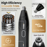 Nose Hair Trimmer for Men Women - HACLI Electric Painless Nose Hair Clipper, 8000RPM Powerful Motor, IPX7 Waterproof, Safe & Quiet, Replaceable Head, Travel Lock USB-C Rechargeable