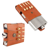 RE GOODS Golf Flask Gift Set - 7oz Flask With Leather Case - Includes Divot Tool, Tees and Ball Marker