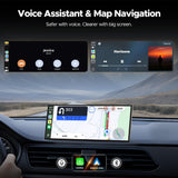 Volam 11'' Wireless Carplay Screen for Car Built-in Net-Flix YouTube Apps, Portable Touchscreen Car Stereo with Android Auto, Backup Camera, OTA Updates, Bluetooth, Voice Control, GPS Navigation,FM