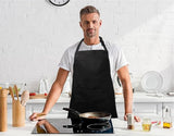 Lenenz Bib Apron (Pack of 12) - Adjustable 100% Cotton Kitchen Apron with 2 Pockets, Durable Black, Unisex for Cooking, Chef, BBQ & Restaurant Use
