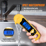 AMMZO Meat Thermometer Digital, Instant Read Food Thermometer - Waterproof w/Backlight for Cooking, Candy, Deep Fry, BBQ, Grill (Yellow)