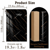 Qorqeous Black Amber Marble Peel and Stick Wallpaper, Glossy Texture Vinyl Wall Panels, Waterproof Renter Friendly, 23.6" x 118", TV Accent Wall, Bathroom, Foyer, Coffee Shop Decor