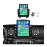 4G+64G Car Radio Stereo Compatible with Jeep Wrangler JL 2018-2021 Gladiator JT 2020 2021, Android 15 IPS Touchscreen, Wireless Carplay Android Auto/Bluetooth/FM/GPS/WiFi/SWC/BackupCamera(9.7 Inch)