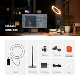 NEEWER 8" 18W High Power Desk Ring Light with Stand & Phone Holder, Circle Selfie Ringlight for iPhone Streaming Vlogging Recording, Video Conference Lighting Kit for Laptop Computer Zoom Call, RH8B