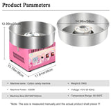 Commercial Cotton Candy Machine 1000W, 3-4 Per Minute, 38cm Stainless Steel Bowl, Easy Double Switch, Sugar Scoop, for Carnival Party Commercial Events (US Plug)