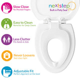 Mayfair NextStep Toilet Seat with Built-In Potty Training Seat, Slow-Close, Removable that will Never Loosen, ELONGATED, White