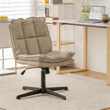 Mid‑Back Leather No‑Wheel Office Chair for Reception Conference Home Office