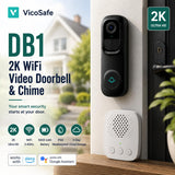 VicoHome DB1 Doorbell Camera Wireless & Ring Chime - 2K HD Ring Camera with 2-Way Audio, Motion Detection, Package Detection, Built-in Siren, Night Vision, Compatible with Alexa & Google Home