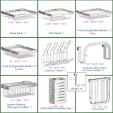 PUSDON Over Sink Dish Drying Rack Stainless Steel, Adjustable Large Dish Drainer for Storage Kitchen Organization Silver 3 Tier - Standard(34"-46")