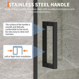 Sliding Shower Door, 44-48" Width x 72" Height, Bypass Single Sliding Design, 6mm (1/4") SGCC Tempered Glass, Brushed Nickel Finish with Matte Black Aluminum Alloy Track