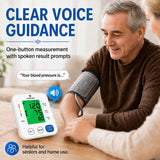 P PANACARE Upper Arm Blood Pressure Monitor for Home Use, Adjustable Cuff (8.7–16.5 inches), Large Backlit Display, White