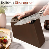 Astercook Knife Set, 15-Piece Kitchen Knife Sets with Built-in Sharpener Block, German High Carbon Stainless Steel Knives, Dishwasher Safe, Ergonomic Full-Tang Handle, Perfect Holiday Gifts