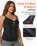 MAGICFAJAOS Waist Trainer Corset for Women Belly Fat Tummy Control Sport Workout Body Shaper Vest for Women Postpartum, XL Black