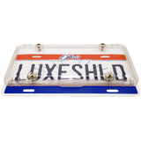 Luxe Shield, Premium Clear License Plate Cover incl Stainless Steel Screws | Durable and Weatherproof Clear License Plate Protector | One-of-a-Kind Design | Proudly Made in the USA