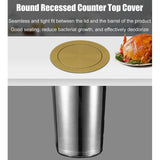 Integrated Countertop Trash Can Stainless Steel Hidden Recycling Bin with Swing Lid Kitchen Cabinet Waste Chute Space-Saving Built-in Garbage Container Sleek and Discreet Design