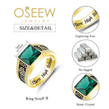 Oseew 2027 Men Graduation Class Senior High School Ring (Yellow Gold)