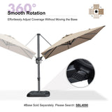 PURPLE LEAF Outdoor Umbrella 8' x 8' Square Premium Sun Protection Tapue