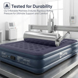 Sekey Queen Air Mattress with Built-in Pump, 18" Raised Inflatable Bed with Anti-Deflation Technology, Odorless & Puncture Resistant Blow Up Mattress for Home Guests & Travel, 660 lbs Capacity