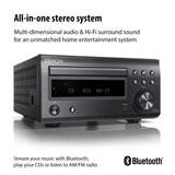 Denon D-M41 Home Theater Mini Amplifier and Bookshelf Speaker Pair - Compact HiFi CD Stereo System with Speakers, FM/AM Tuner, Wireless Bluetooth Amplifier | Perfect for Small Rooms and Home Cinema