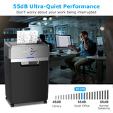 Heavy Duty Paper Shredder, 24-Sheet Cross-Cut Shredder, 40-Min Continuous Running Time, Commercial Grade Shredder for Office, 9-Gallon Big Basket, 55dB Super Quiet, P-4 High Security (S3105) BONSEN