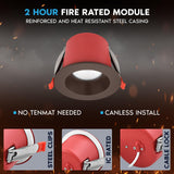 LUXRITE 12-Pack 4 Inch LED Recessed Lights with J-Box, 5CCT 2700K-5000K, 2 Hour Fire Rating, 15 Watts, 1000 Lumens, 38° Spotlight, Dimmable, IC Rated, Wet Rated, ETL - Bronze Trim