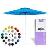 Midtown Umbrellas Push & Pop 10 Ft Patio Umbrellas with Push & Pop Mechanism, 8 Fiberglass Ribs & Terylast Polyester Fabric – For Deck, Pool, Cafés and Hotels – Seawater Canopy, Black Pole