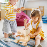 ibwaae Kids Coffee Maker 10Pcs Toy Coffee Maker Playset Wooden Kitchen Set Toys Toddler Play Kitchen Accessories