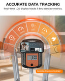Pooboo Foldable Stationary Exercise Bike with Elliptical Mode, 8-Level Magnetic Resistance, Adjustable Seat & Handrail, LCD Monitor, 300LBS Capacity for Home Fitness & Rehab