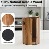 Wood Paper Towel Holder for Kitchen Countertop, Acacia Wooden Kitchen Towel Holder with Splash Guard, Handles & Weighted Non-Slip Base, Home Decor Essentials, for Kitchen, Bathroom,Apartment, RV