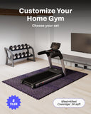 AIRHOP 0.56in Thick 24 Sq Ft Exercise Equipment Mats, 6 Tiles Upgraded Rubber Top with High Density EVA Foam, Large Interlocking Puzzle Gym Flooring for Home Gym, Heavy Weight Workout, 24 x 24in