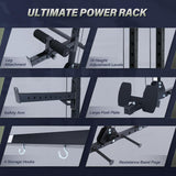 MAJOR FITNESS Drone3 Power Rack, 2500lbs Multi-Function Home Gym Squat Rack with Dual Pulley System