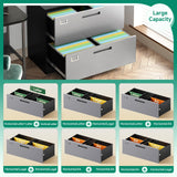 Letaya File Cabinet with Lock-Lateral 3 Drawer Metal Filing Cabinets-Organization Storage for Home Office-Hanging Letter/Legal/F4/A4 Size (Grey Black)