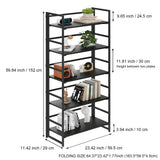 Multifunctional Folding Bookshelf, No-Assembly Plant Stand Storage Rack Shelves for Home Office