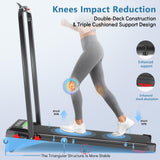 Ecogou Walking Pad Treadmill with Incline and Handle Bar, 3 in 1 Foldable Treadmills for Home Office, 365lbs Portable Compact Under Desk Treadmill