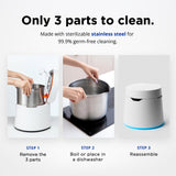 Carepod One Plus with Stand - Stainless Steel Humidifier for Large Room with Mood Light, Quiet & Safe for Baby, Only 3 Washable Parts, Easy to Clean Ultrasonic Cool Mist Humidifiers for 30Hrs, 1Gal/4L