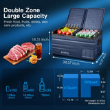 BODEGACOOLER 12 Volt Car Refrigerator,Dual Zone APP Control, Designed with Removable 2-Way Door Portable Freezer,75 Quart-4℉-68℉