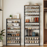 YATINEY 12 Tier Shoe Rack, Large Capacity Shoe Storage Organizer Holds 48 Pairs, Sturdy and Stable, for Entryway, Hallway, Closet, Dorm Room, Rustic Brown SS12BR