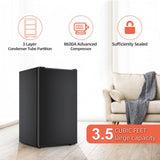 Black Upright freezer 3.5 Cu.ft, Compact Mini Freezer with Stainless Steel Reversible Door, 3 Adjustable Thermostat(23°F to -13°F)