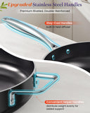 Nuwave Essential Series 5PC Ceramic Cookware Set PFAS-Free, G11 Duralon Blue Coating, Pots and Pans Set Non Stick