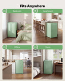 Upstreman 3.2 Cu.Ft Mini Fridge with Freezer, Single Door Mini Fridge, Dorm Fridge, Adjustable Thermostat, Mini Refrigerator for Bedroom, Office, Dorm, Green-BR321