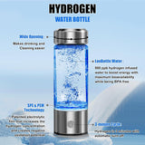 uiexitra Hydrogen Water Bottle, Hydrogen Rich Water Generator, Rechargeable Portable Glass Hydrogen Water Ionizer Machine with SPE and PEM Technology, for Daily Office Home Travel and Fitness Drinking