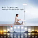 Modern Floor Lamp, Natural 10 AM Daylight Full Spectrum Standing Light for Bedroom Living Room Office, Double-Sided Illumination, Dual-Light Design, 7200LM, 4000K, White Floor Lamp, 36000+H Lifetime