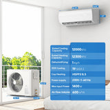 Nexaro 12000BTU Mini Split Air Conditioner Heat Pump, 19 SEER2 Inverter Compressor AC Unit Cools Rooms up to 750 Sq. Ft, 230V Ductless Split AC with Pre-Charged Condenser & Installation Kit