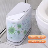funest Bathroom Trash Can, 3.3 Gallon Slim Trash Can with Lid,