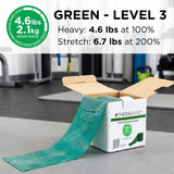THERABAND Resistance Band 50 Yard Roll, Heavy Green Non-Latex Professional Elastic Bands For Upper & Lower Body Exercise, Physical Therapy, Pilates, & Rehab, Dispenser Box, Level 4