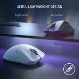 Razer DeathAdder V3 Pro Wireless Gaming Mouse, 64g, 90 Hr Battery, White