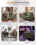 TYBOATLE Faux Leather Small Couch Loveseat, 2 Seater Sofa for Small Spaces