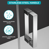 56-60" W x 72" H Shower Door,Frameless Sliding Shower Door with 1 Handle,Shower Glass Door with 5/16" (8mm) Clear SGCC Tempered Glass, Stainless Steel Hardware (Bright)